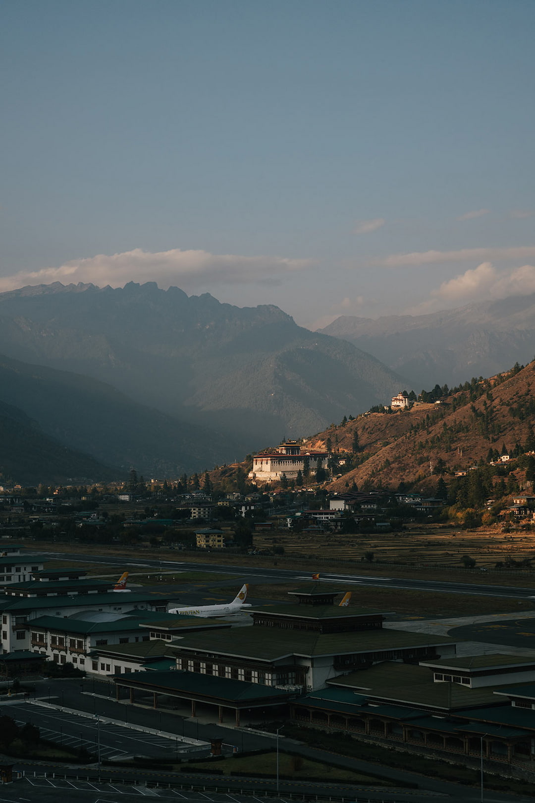 Paro valley from above, the first thing you see when visiting Bhutan for the first time