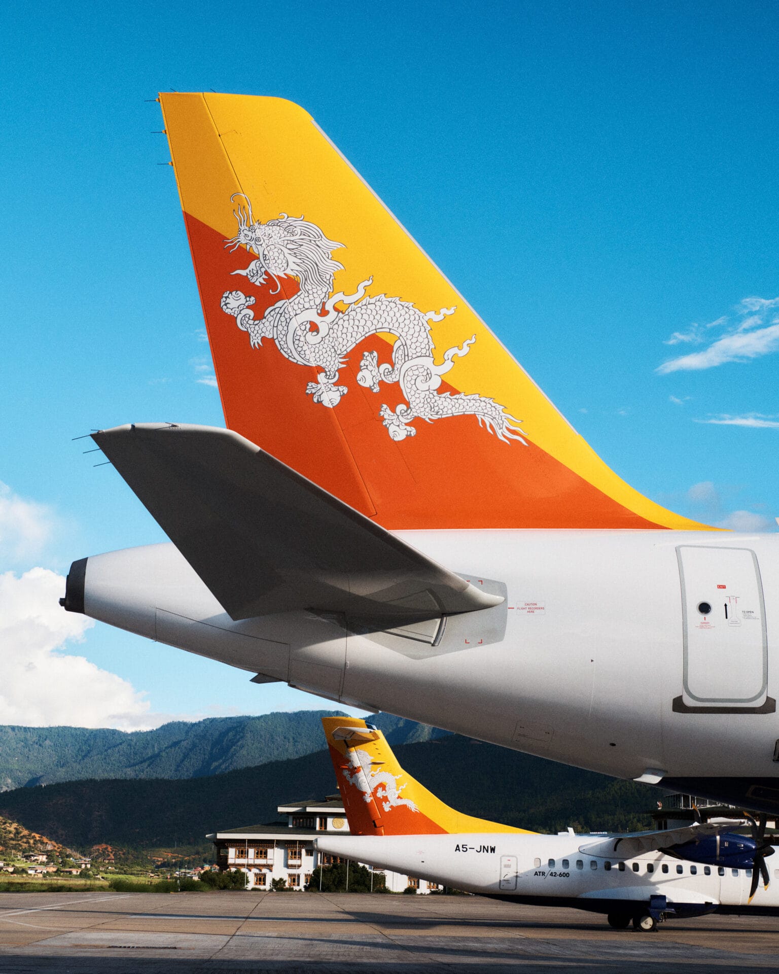 Drukair Royal Bhutan Airlines aircraft at Paro International Airport