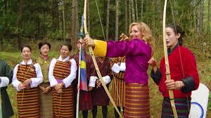 Trying archery, Bhutan\u2019s national sport