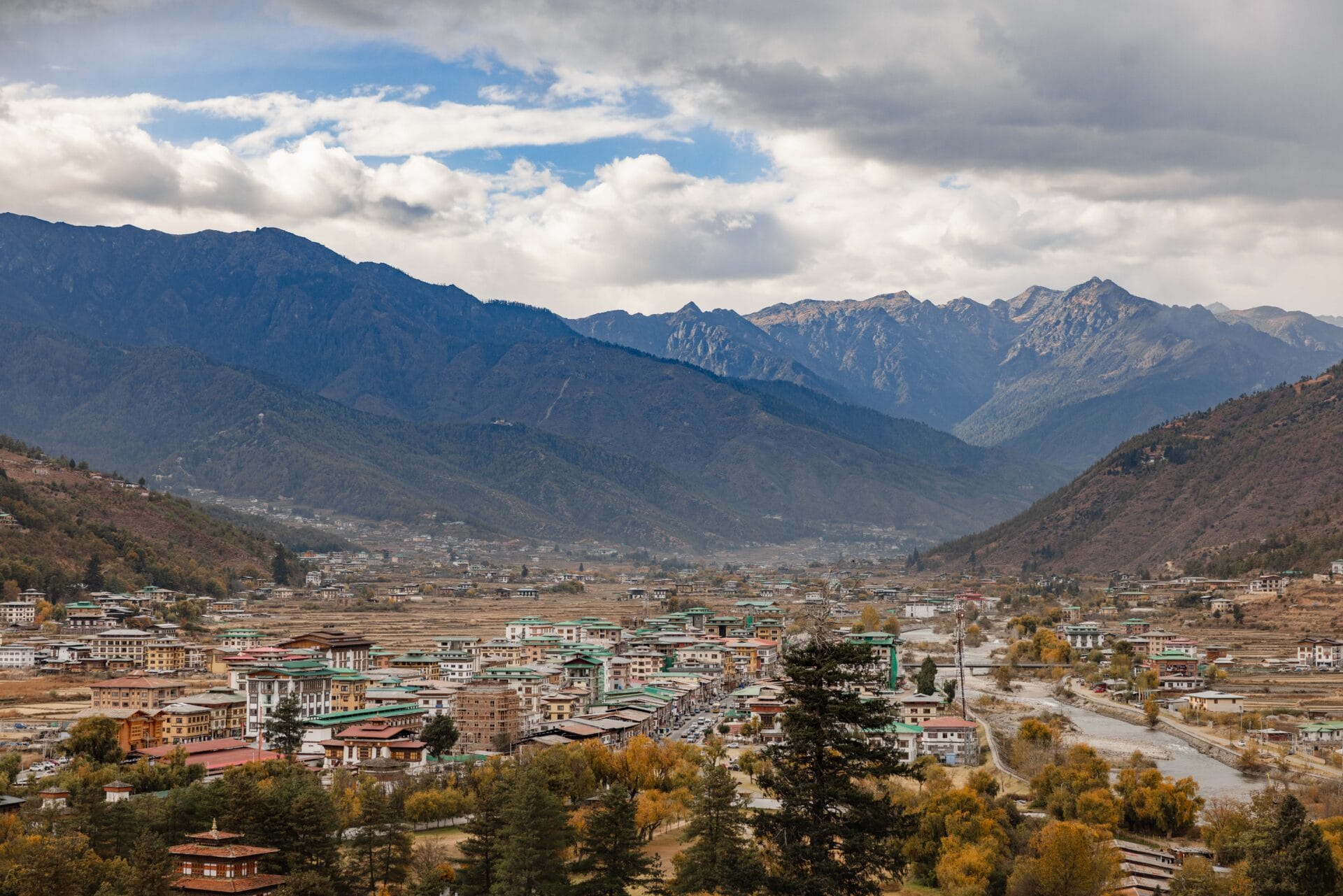 7 day Bhutan itinerary from Australia, Paro valley view
